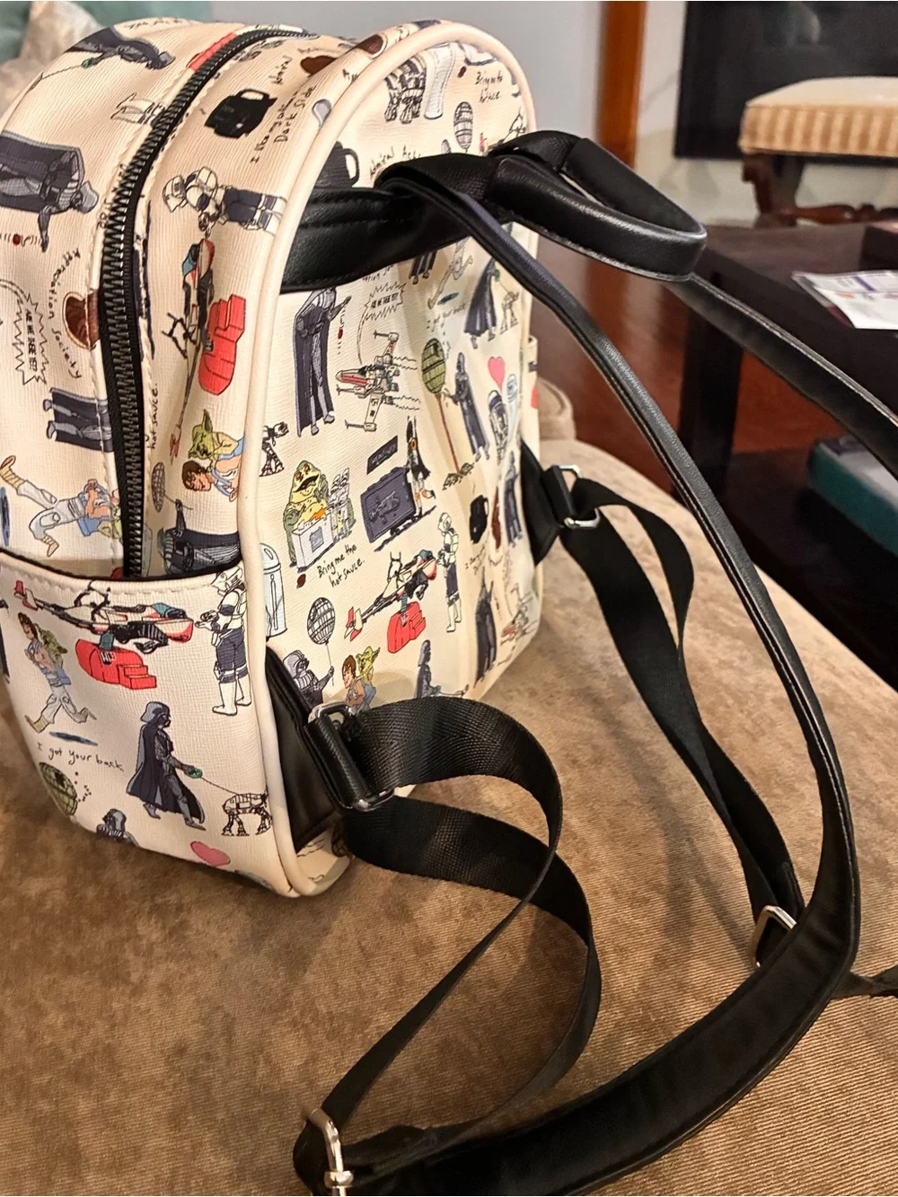 Star Wars Cream Mini Backpack with Colorful Character Print